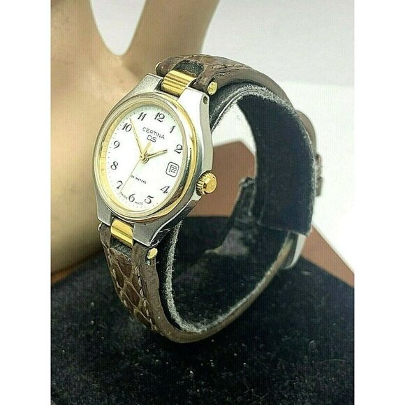 Certina Women\'s Watch 7060 DS White Dial Vintage Swiss Quartz 26mm Brown… main image 13
